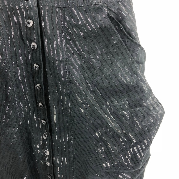 NEW AllSaints Elma Pleated Black Stripe Shirtdress - Picture 5 of 8